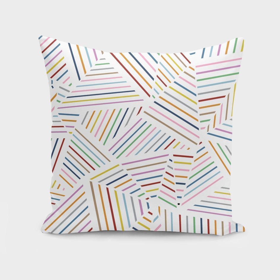 Ab Linear Rainbow Throw Pillow Cover - The Cured Company